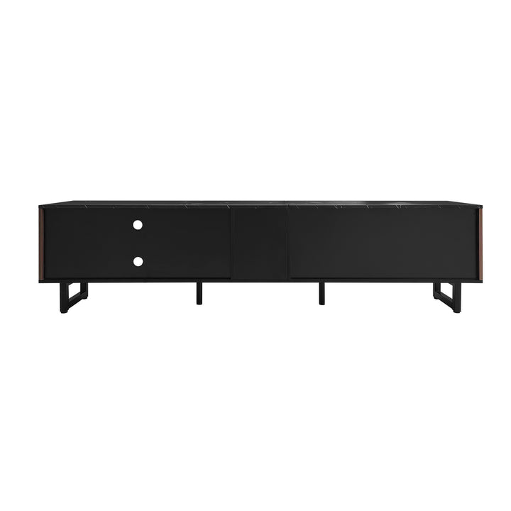 Vintage TV stand with black marble look & LED lighting MIRAGEOOZE