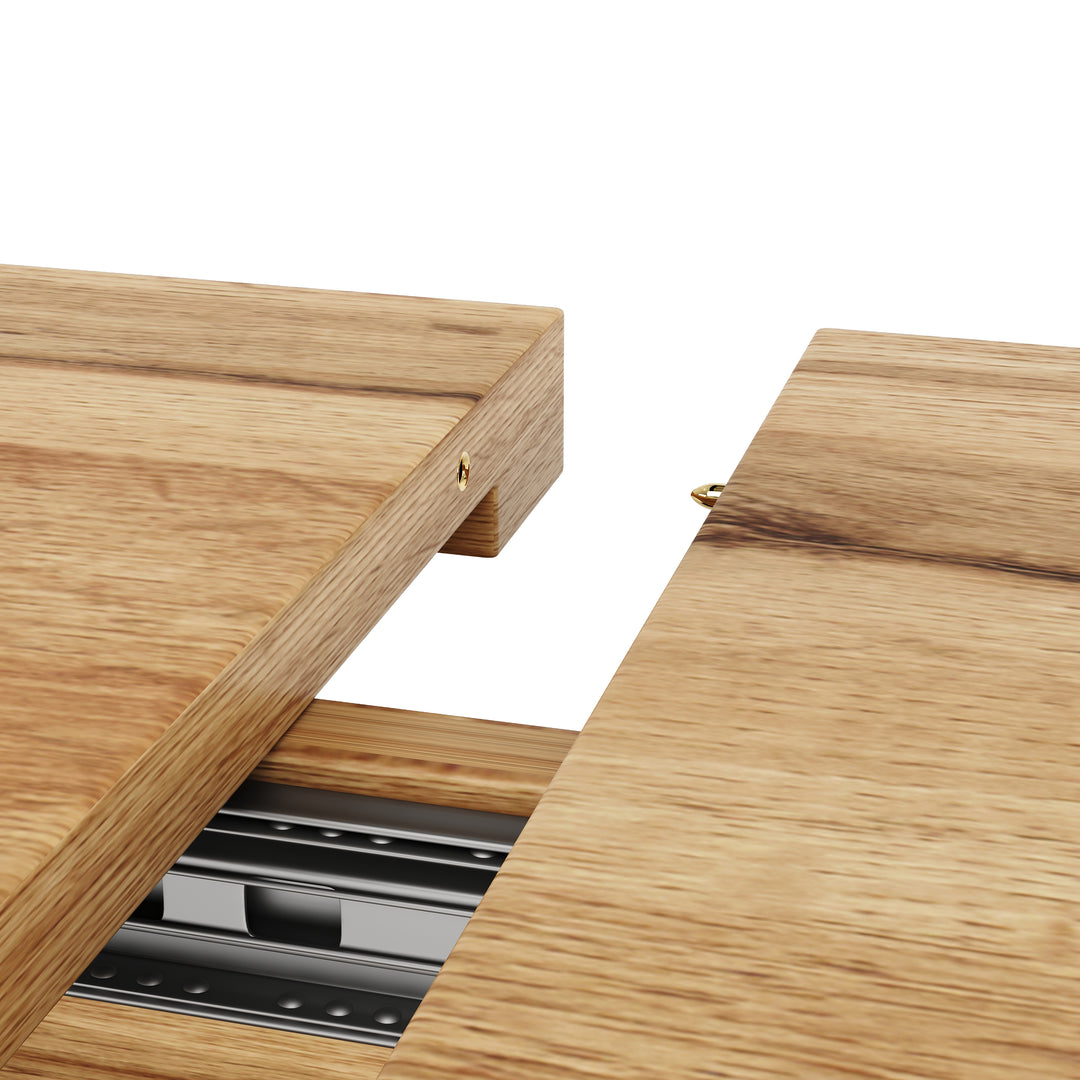 Extendable natural wood-grain dining table (120-160cm) SWEETEXUD