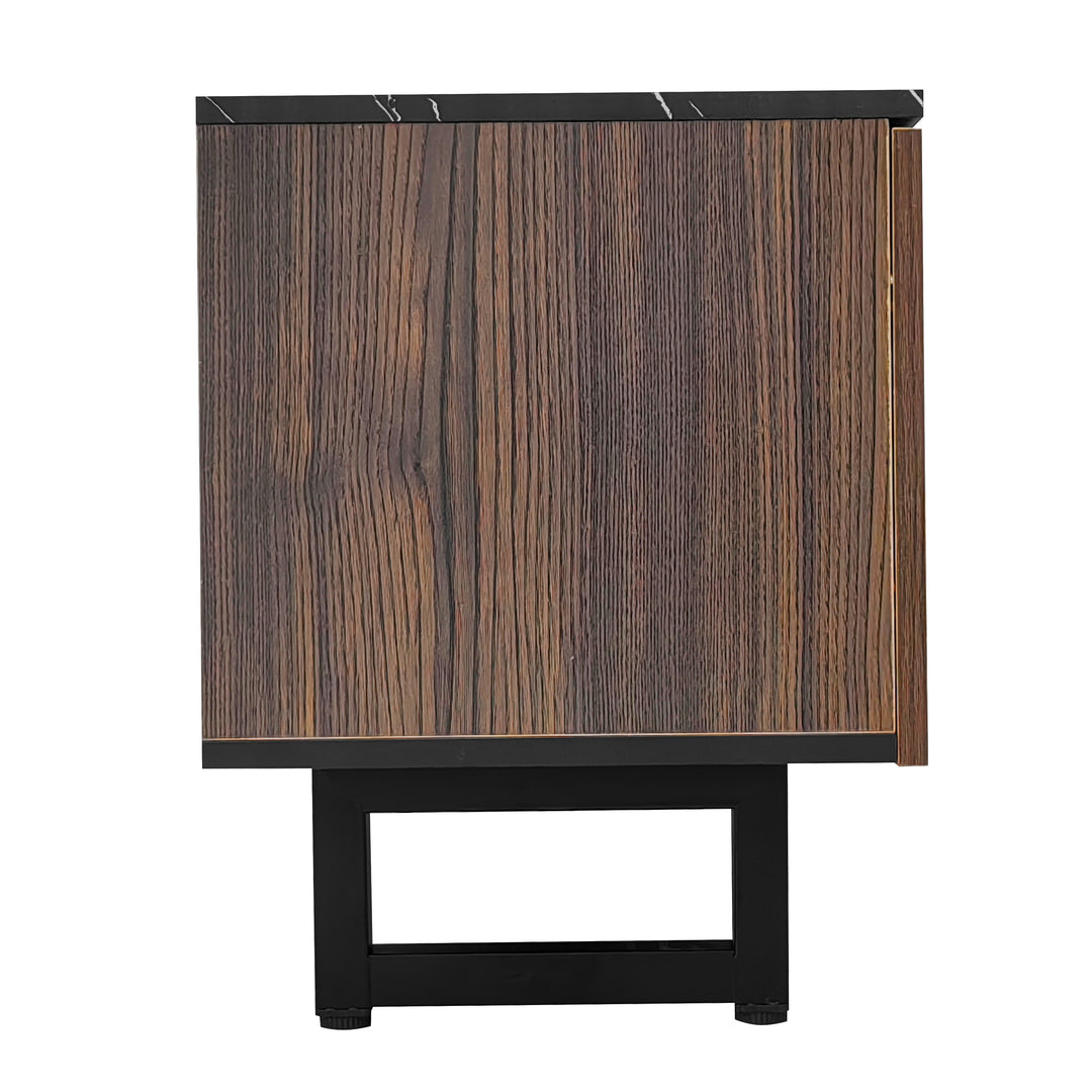 Vintage TV stand with black marble look & LED lighting MIRAGEOOZE