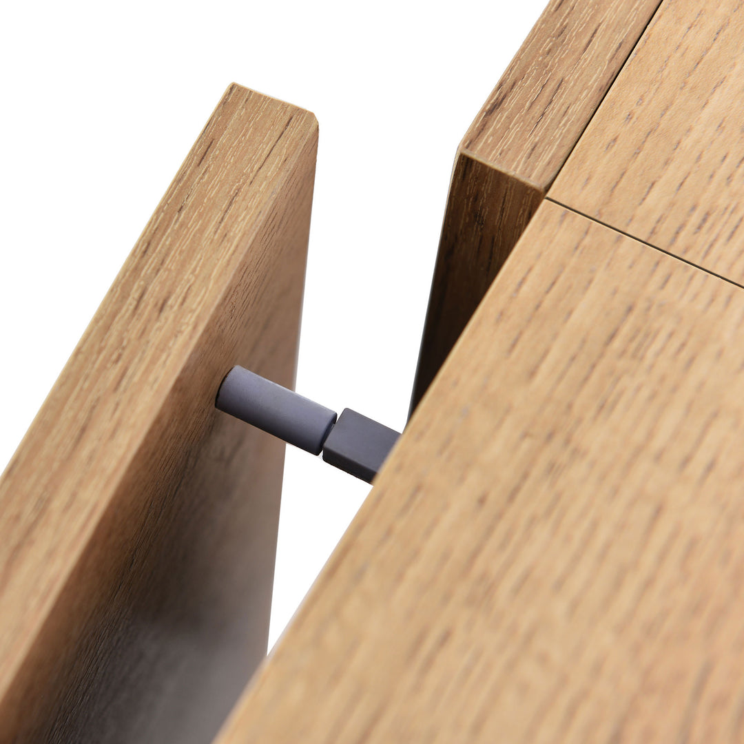 Wooden TV stand 3 doors with adjustable LED lighting NORWYN