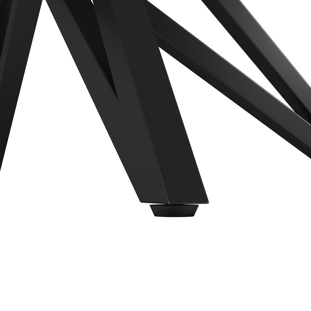 Extendable walnut-look dining table (120-160cm) with star-shaped metal legs SILKROUTE