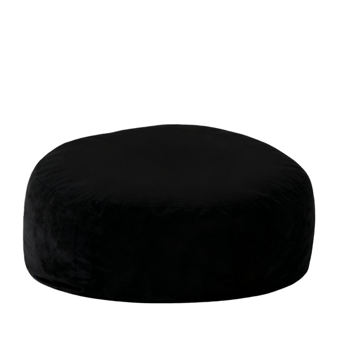 Giant black round bean bag sofa with soft plush cover 150cm ZENITHINE