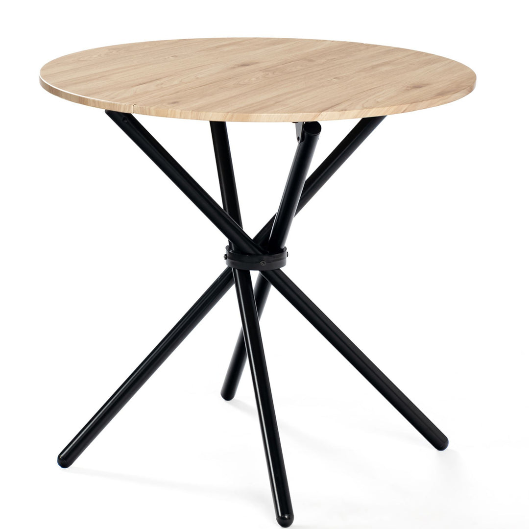 Round dining table oak effect crossed round legs 80*80cm FONTANA KD 80CM OAK