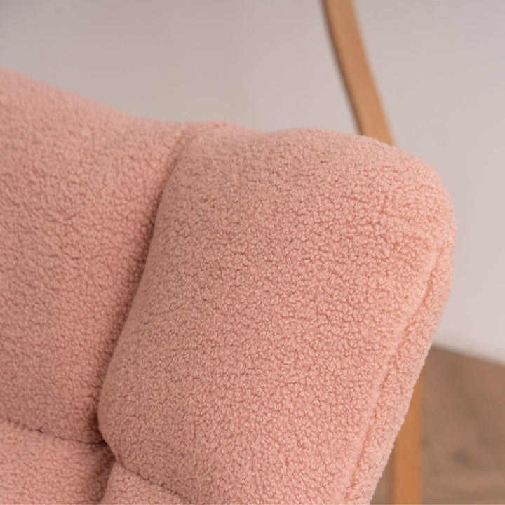 Rose teddy fabric upholstered rocking chair THROKUTS TEDDY ROSE UK