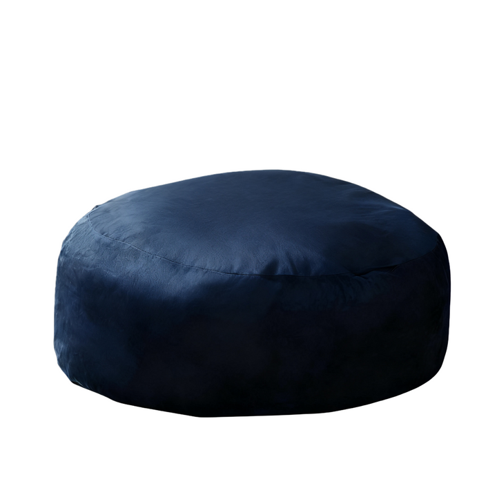 Giant dark blue round bean bag sofa with soft plush cover 150cm VERIA