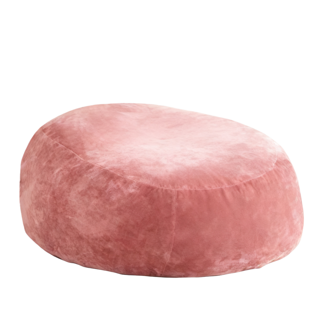 Giant rose pink round bean bag sofa with soft plush cover 150cm HARMONIAS