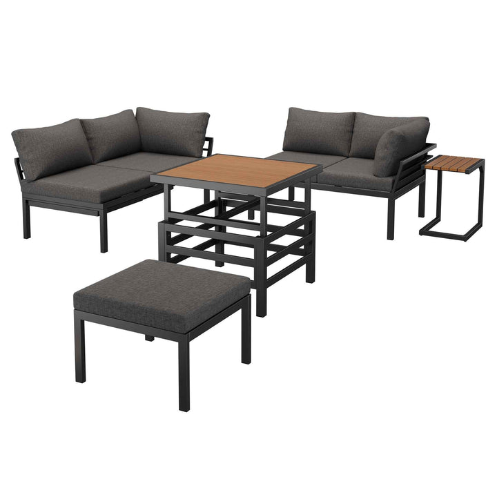 Outdoor patio furniture set, 2 double sofas, ottoman, lift-top coffee table FLAREQUASARX