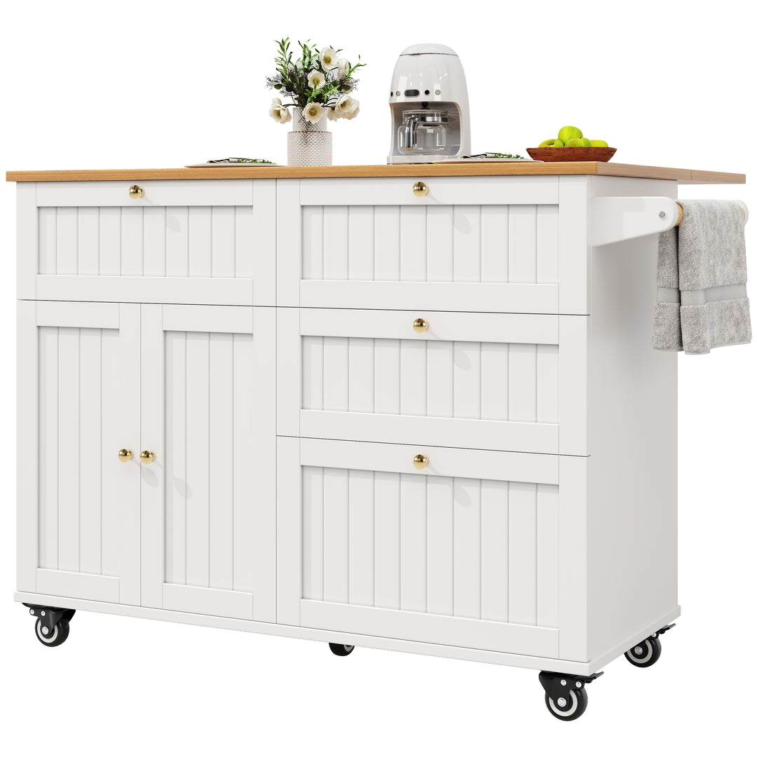 White kitchen trolley foldable top storage FROSTFIELD