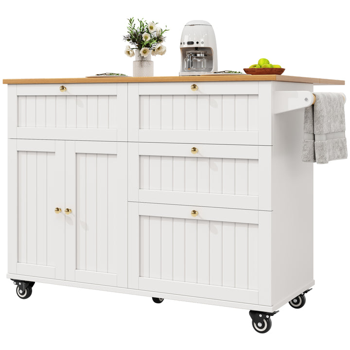 White kitchen trolley foldable top storage FROSTFIELD