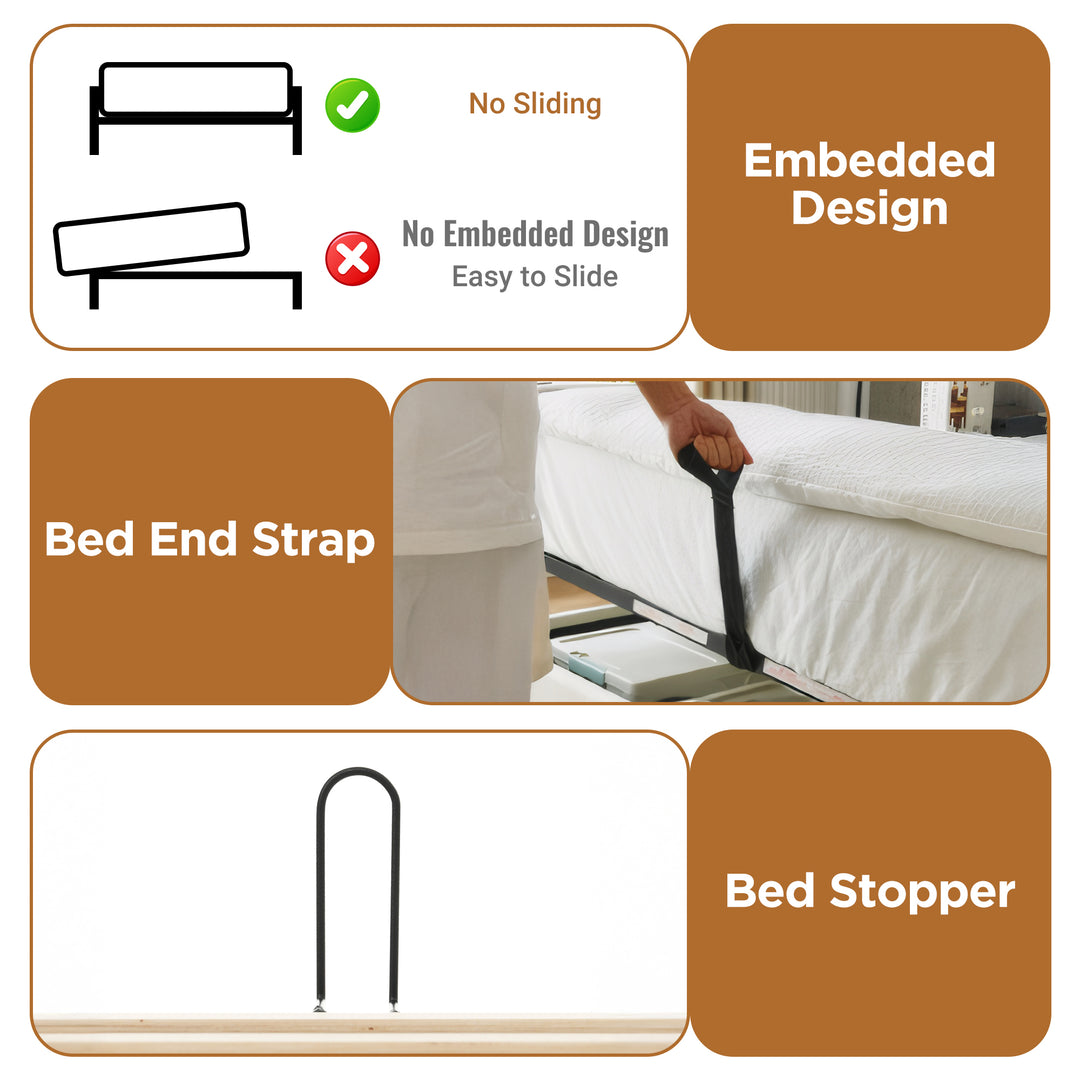 Single Daybed 3ft Grey Linen Upholstered Bed with Hydraulic Storage and LED Lights 90x190cm TRUNKMAX