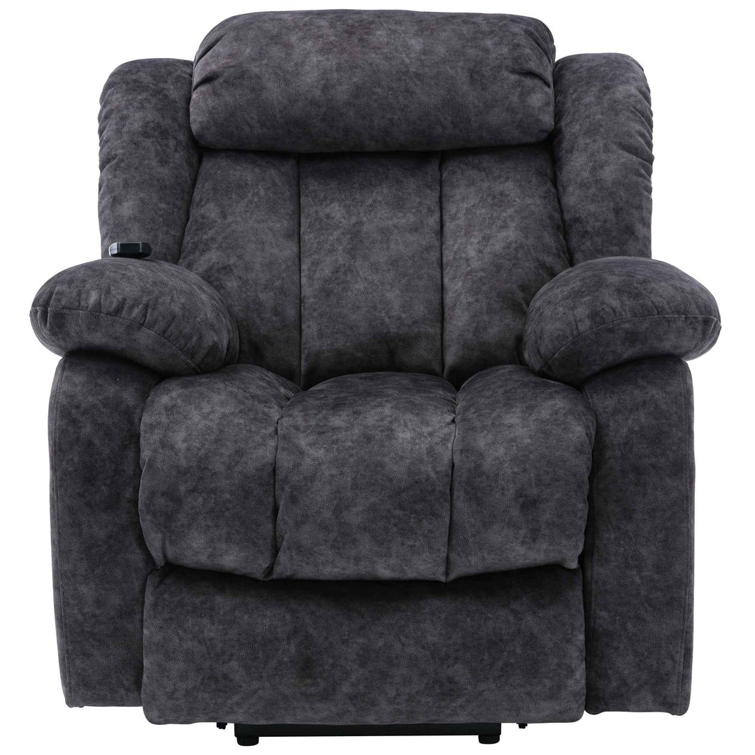 00+Power Massage Lift Recliner Chair for Elderly, Grey Fabric, Heat & Vibration NOVANYX
