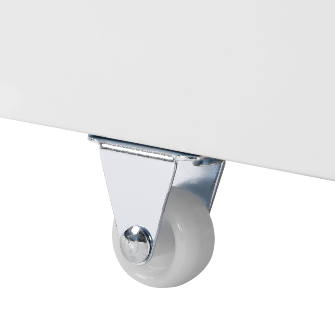 White wooden single bed with 2 drawers (90×190cm) FOOTPRINT