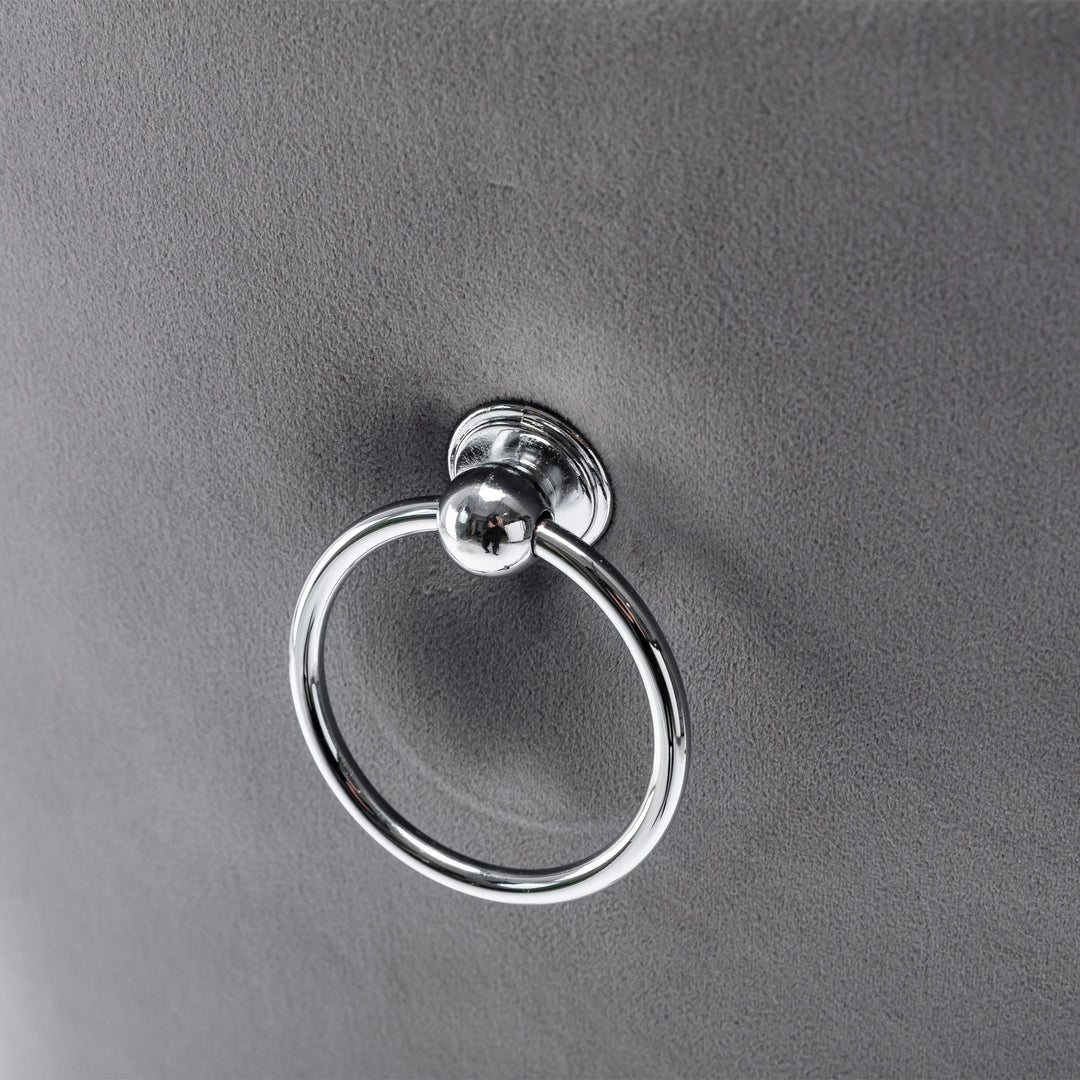 Set of 6 button tufted velvet grey dining chairs RESONANC