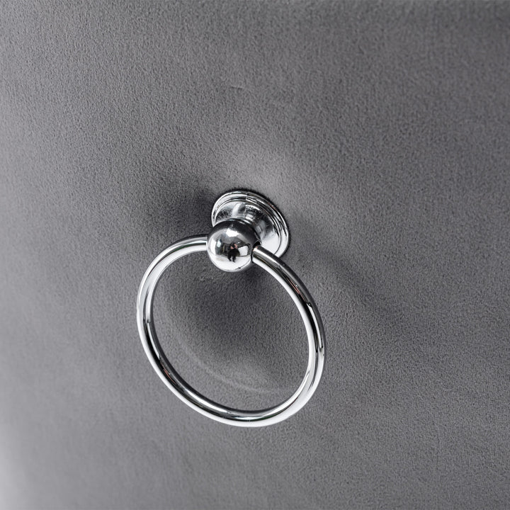 Set of 6 button tufted velvet grey dining chairs RESONANC