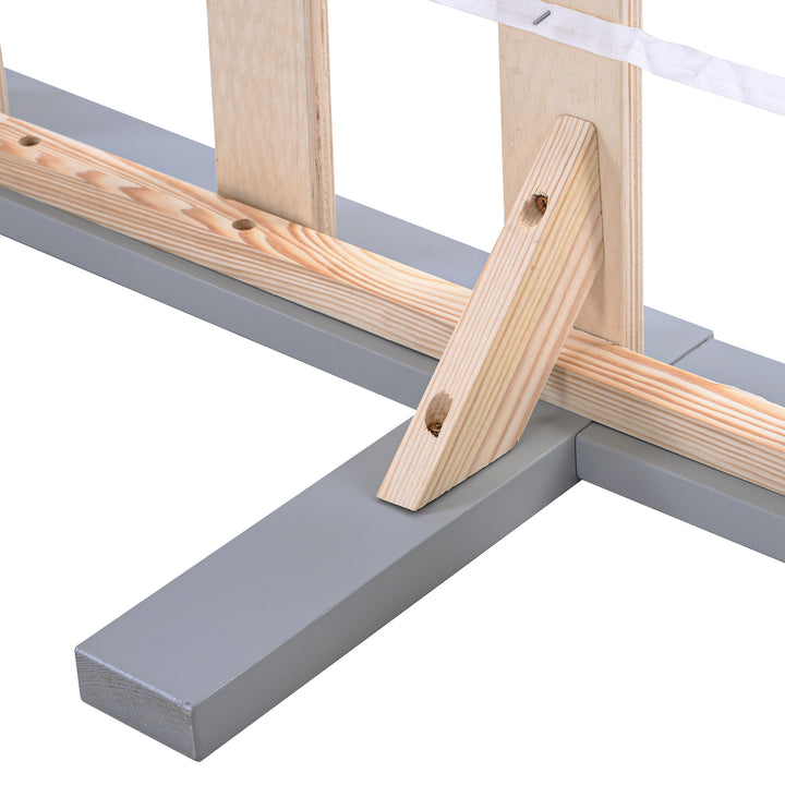 Wooden grey single bed frame with headboard 90*190cm TAIKRAL UK