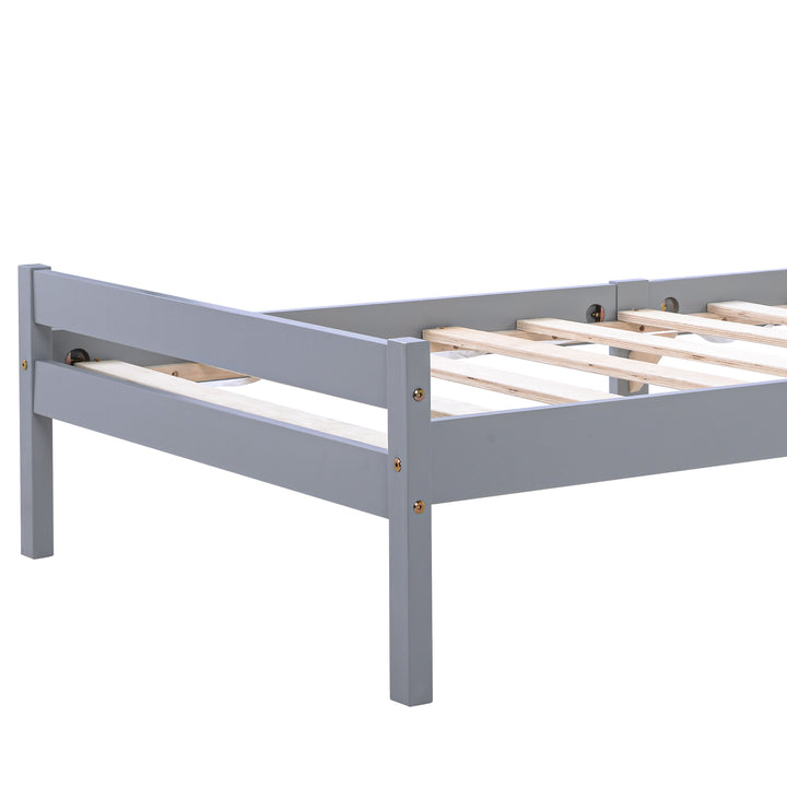 Wooden grey single bed frame with headboard 90*190cm TAIKRAL UK