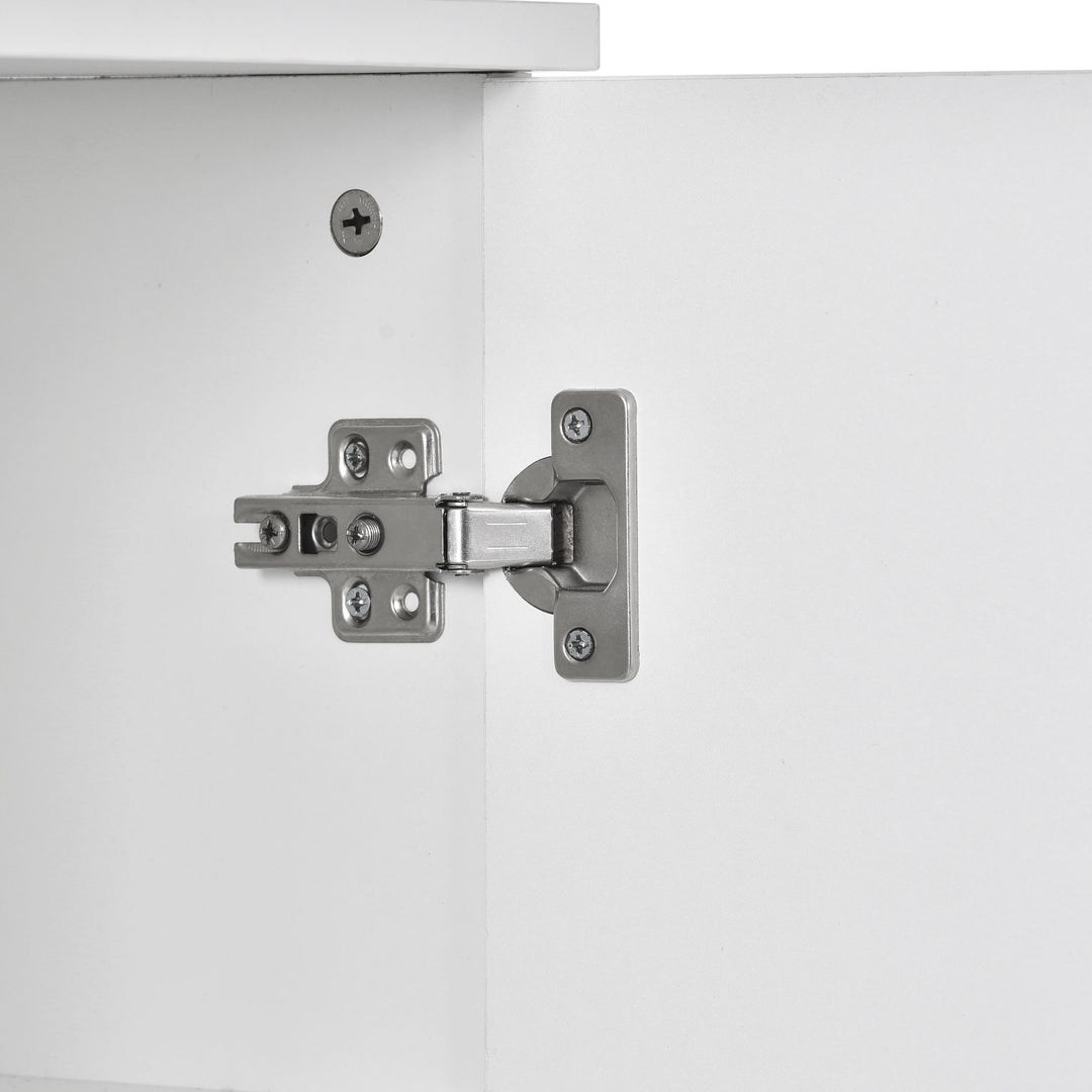 White sideboard 2 doors 4 drawers with LED lights 140*35cm COCOON UK