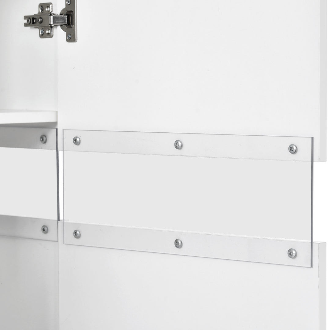White sideboard 2 doors 4 drawers with LED lights 140*35cm COCOON UK