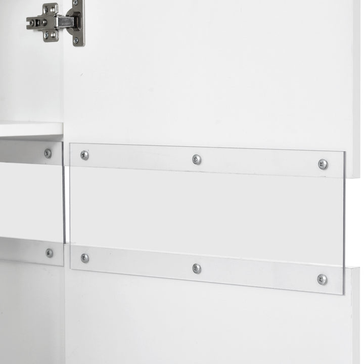 White sideboard 2 doors 4 drawers with LED lights 140*35cm COCOON UK