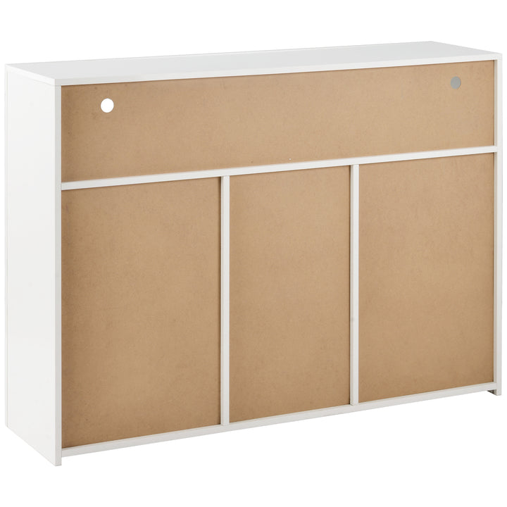 White high gloss sideboard 3 doors with LED lights 130x35x95cm REGOLITH UK