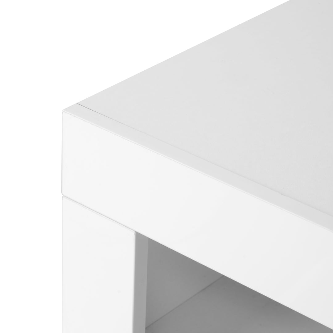 White high gloss sideboard 3 doors with LED lights 130x35x95cm REGOLITH UK