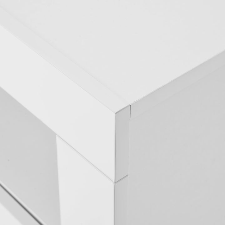White high gloss sideboard 3 doors with LED lights 130x35x95cm REGOLITH UK