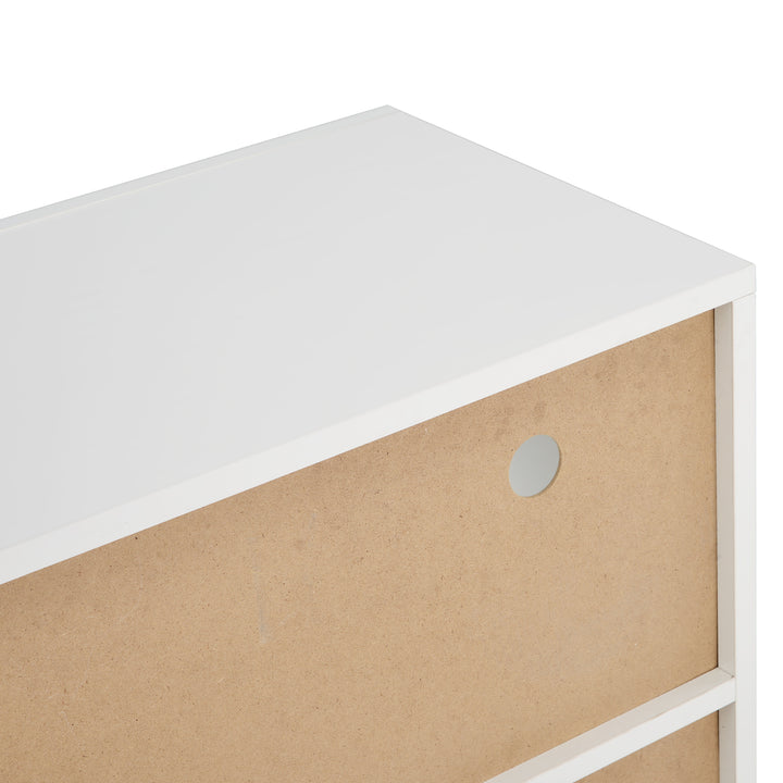White high gloss sideboard 3 doors with LED lights 130x35x95cm REGOLITH UK