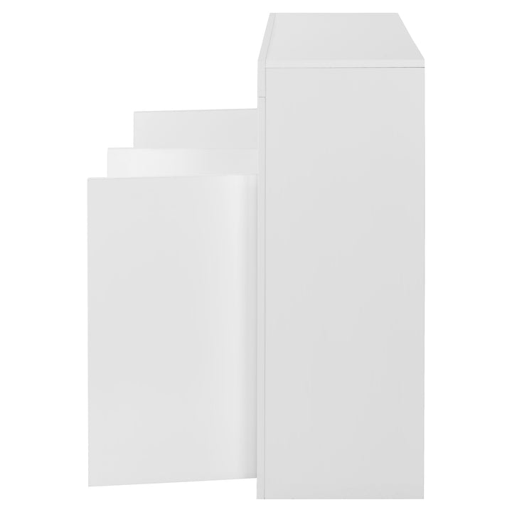 White high gloss sideboard 3 doors with LED lights 130x35x95cm REGOLITH UK