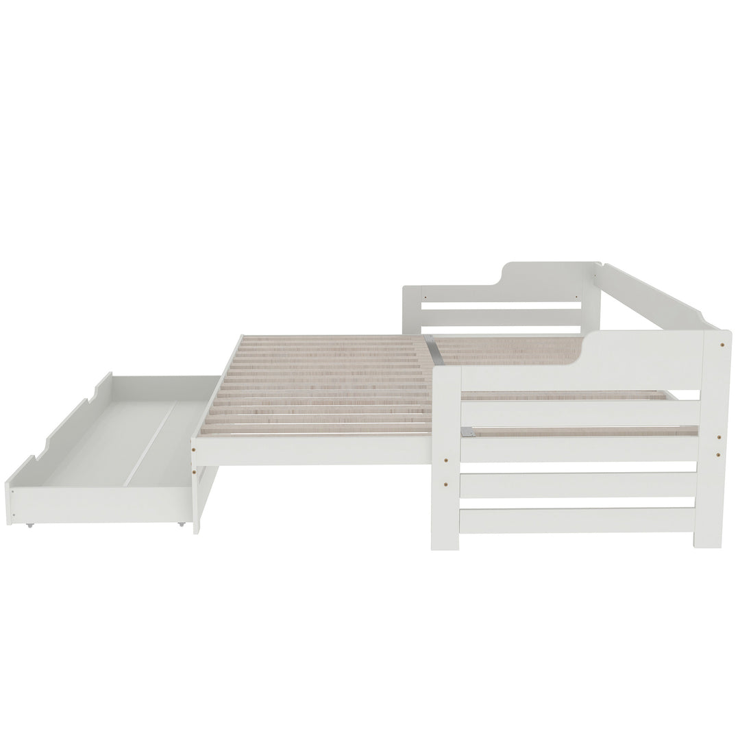White single guest day bed with trundle & drawer UKZEONS UK