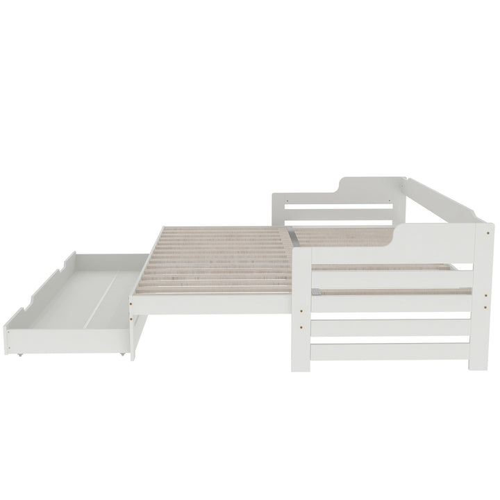 White single guest day bed with trundle & drawer UKZEONS UK