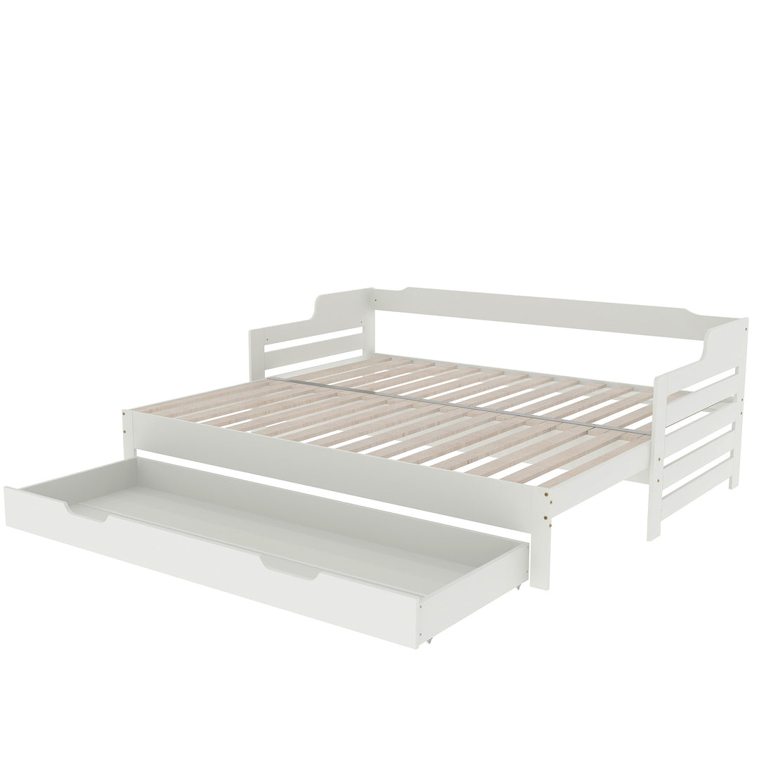 White single guest day bed with trundle & drawer UKZEONS UK
