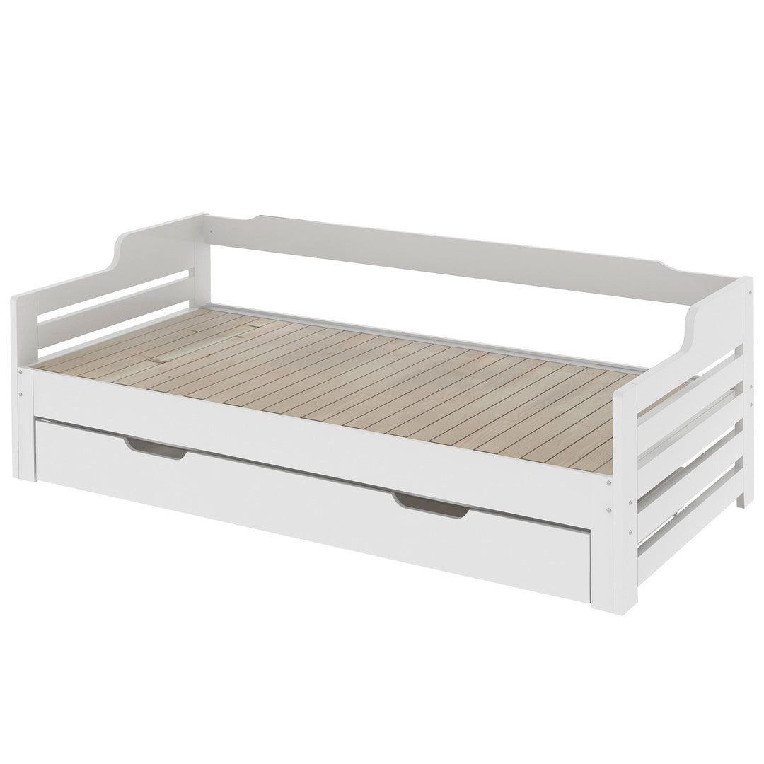 White single guest day bed with trundle & drawer UKZEONS UK