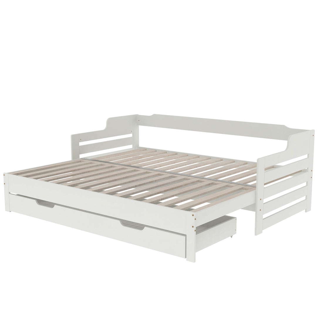 White single guest day bed with trundle & drawer UKZEONS UK