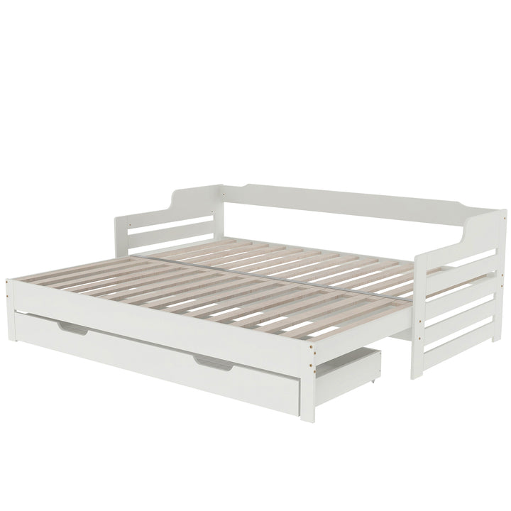 White single guest day bed with trundle & drawer UKZEONS UK
