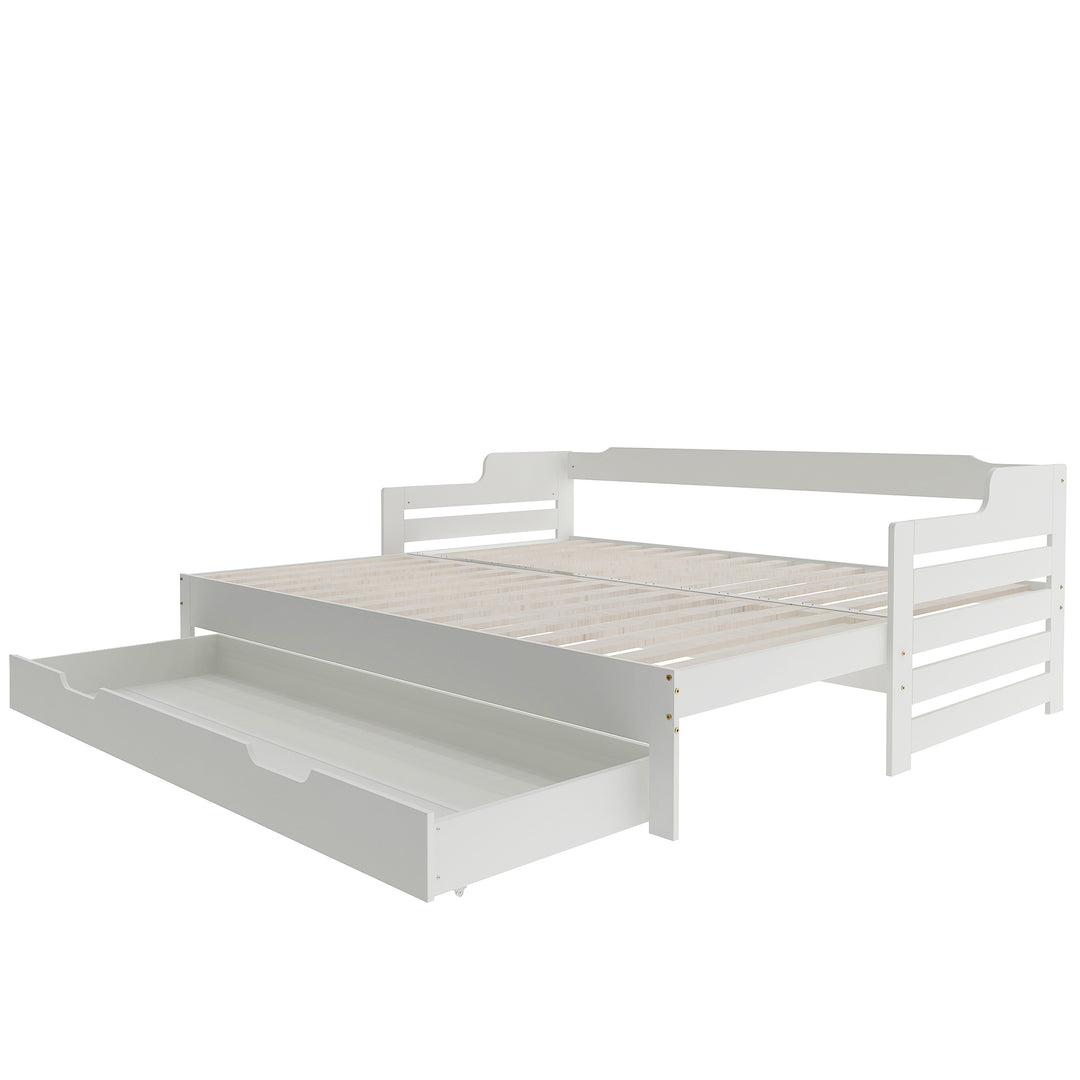 White single guest day bed with trundle & drawer UKZEONS UK
