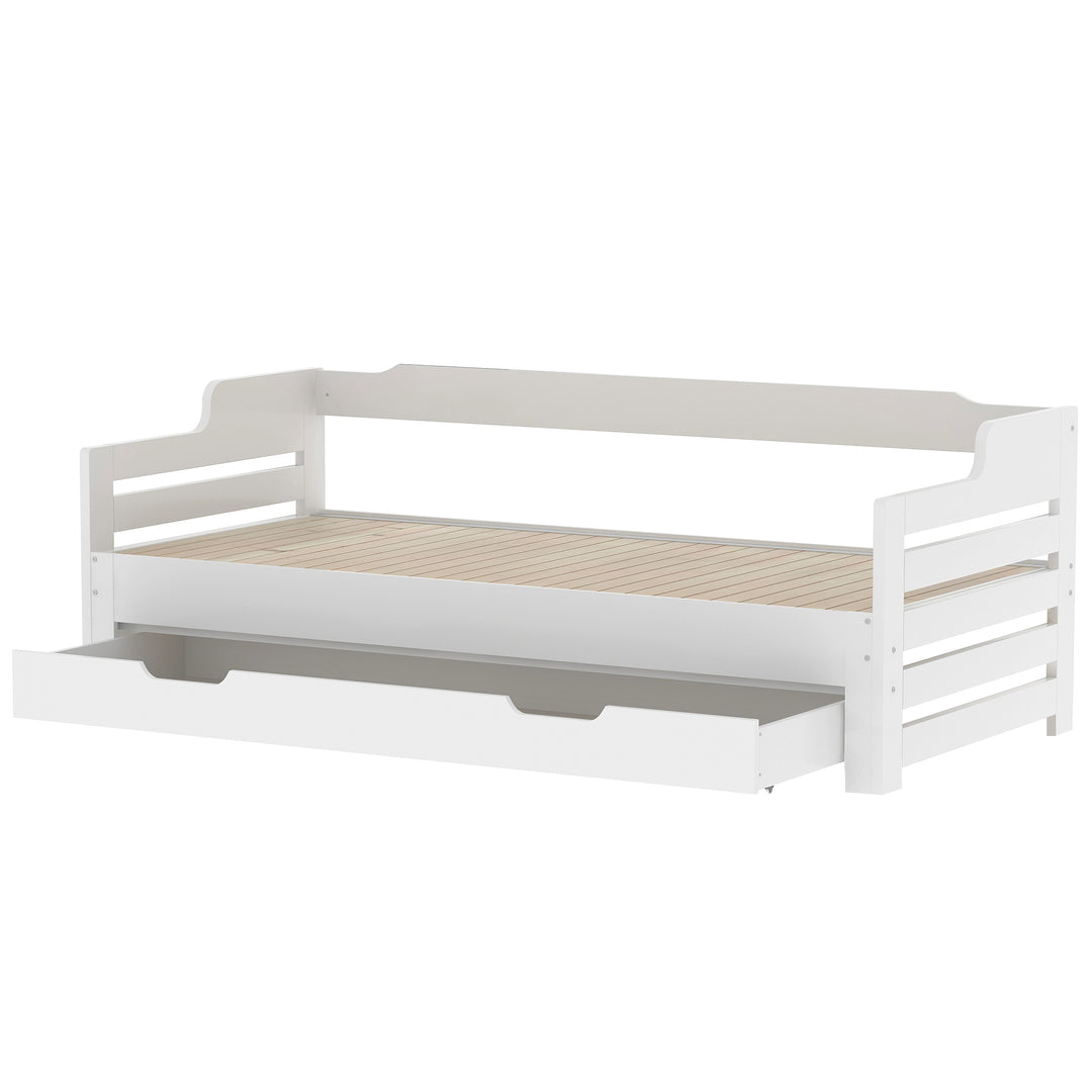 White single guest day bed with trundle & drawer UKZEONS UK