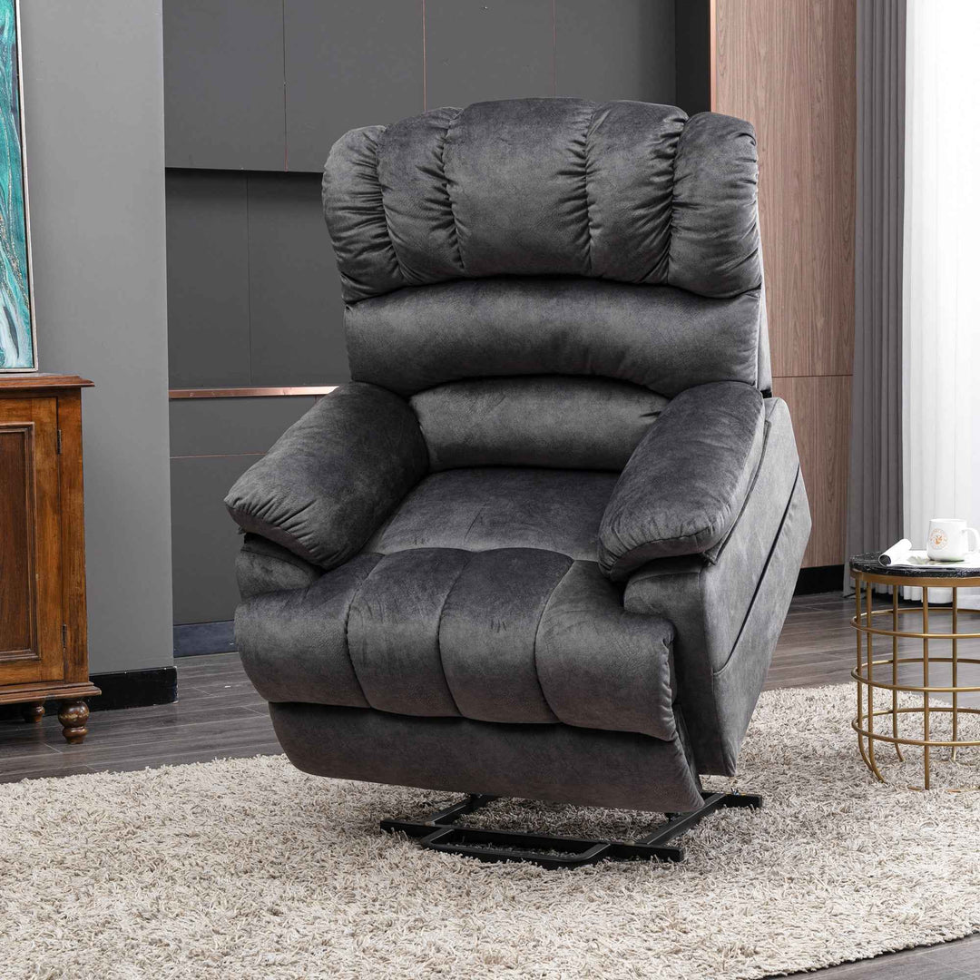 00+Electric Power Lift Recliner Chair with Massage & Heat, Grey Fabric, Modern Comfort for Living Room NOVAKAEL