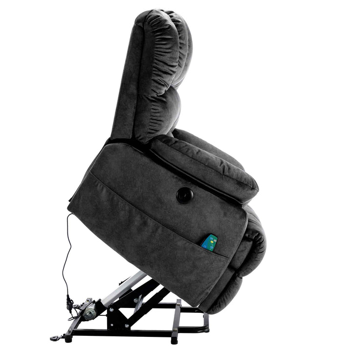 00+Electric Power Lift Recliner Chair with Massage & Heat, Grey Fabric, Modern Comfort for Living Room NOVAKAEL