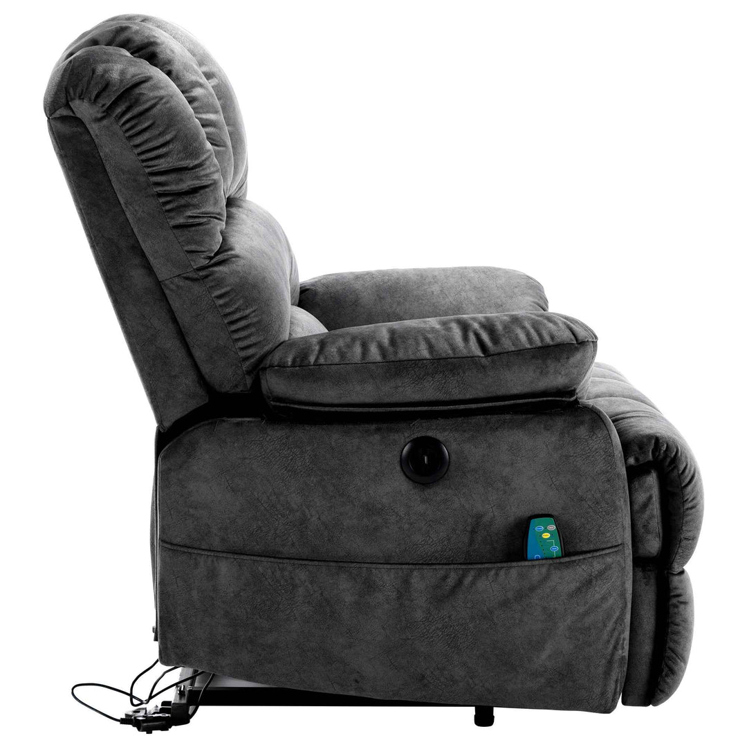 00+Electric Power Lift Recliner Chair with Massage & Heat, Grey Fabric, Modern Comfort for Living Room NOVAKAEL