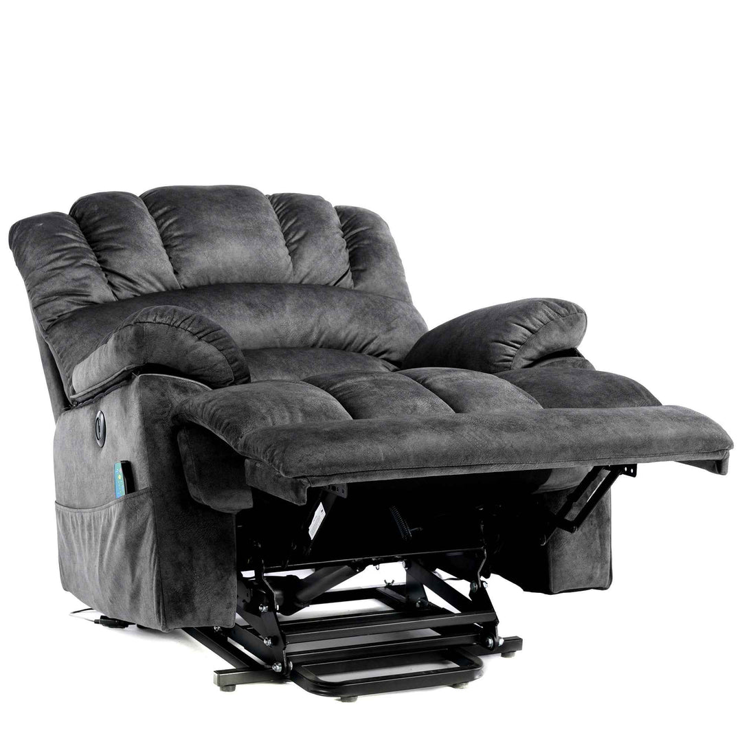 00+Electric Power Lift Recliner Chair with Massage & Heat, Grey Fabric, Modern Comfort for Living Room NOVAKAEL