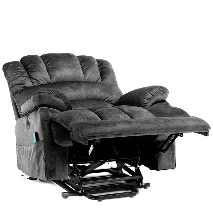 00+Electric Power Lift Recliner Chair with Massage & Heat, Grey Fabric, Modern Comfort for Living Room NOVAKAEL
