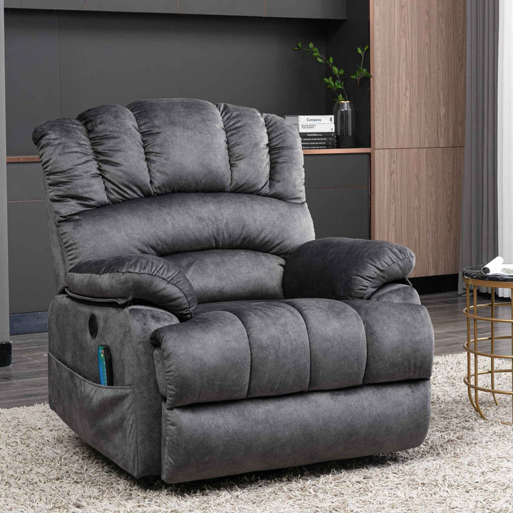 00+Electric Power Lift Recliner Chair with Massage & Heat, Grey Fabric, Modern Comfort for Living Room NOVAKAEL