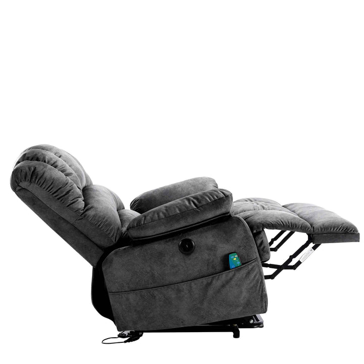 00+Electric Power Lift Recliner Chair with Massage & Heat, Grey Fabric, Modern Comfort for Living Room NOVAKAEL