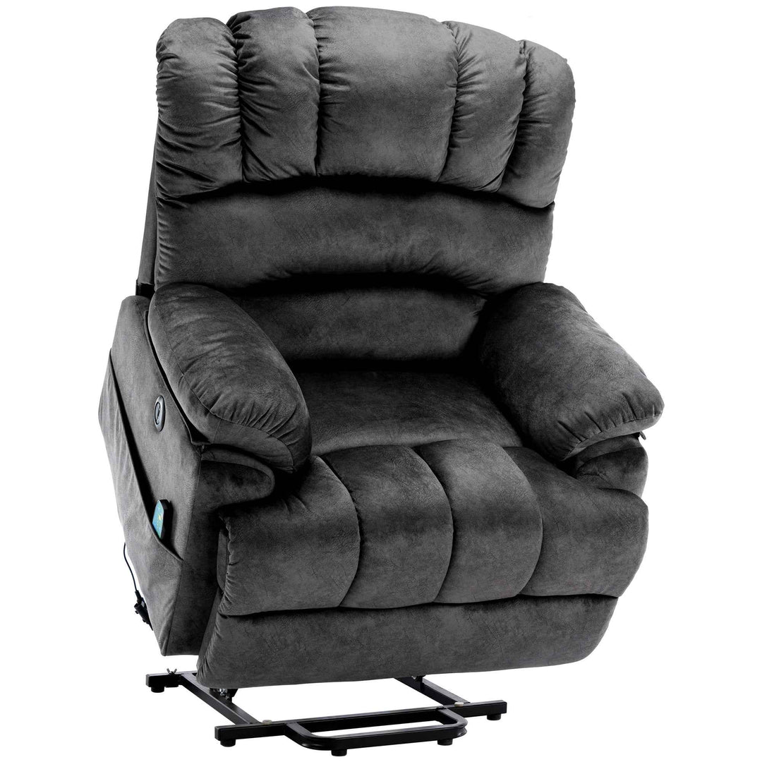 00+Electric Power Lift Recliner Chair with Massage & Heat, Grey Fabric, Modern Comfort for Living Room NOVAKAEL