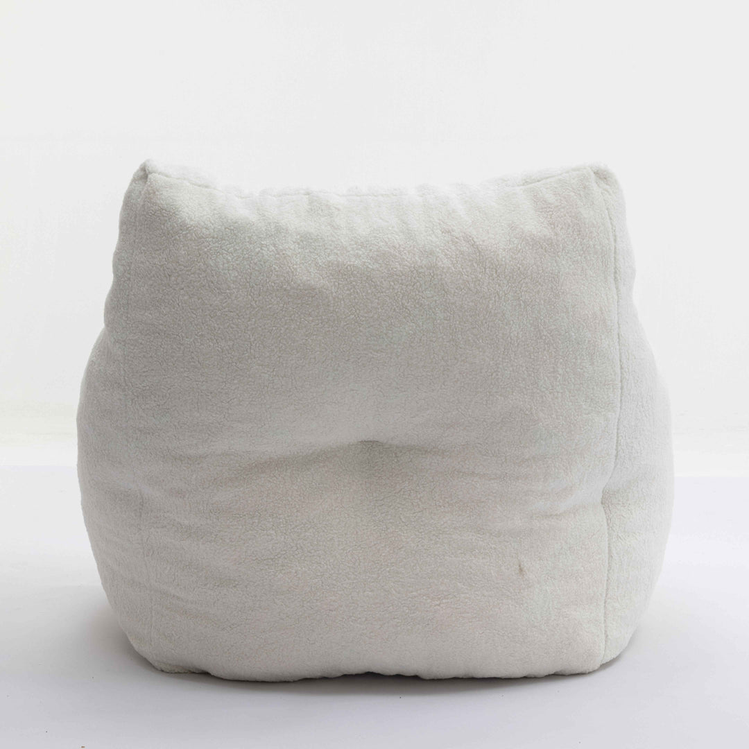 Lazy sofa teddy ivory white, memory foam, bean bag 100x94x70cm