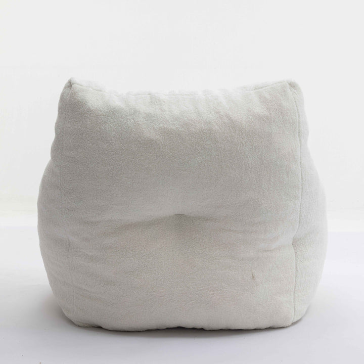 Lazy sofa teddy ivory white, memory foam, bean bag 100x94x70cm