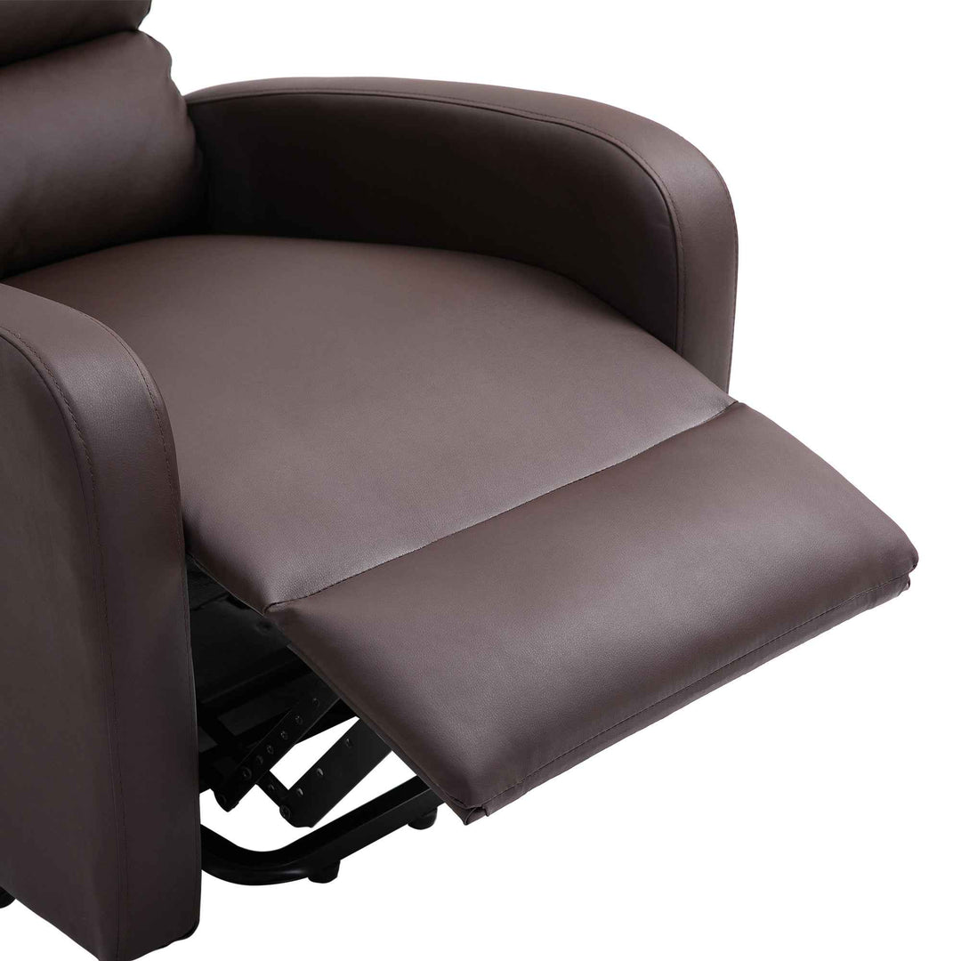 00+Power Massage Lift Recliner Chair for Elderly, Brown PU Leather, Heat & Vibration, for Living Room NOVAXYTE
