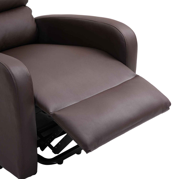 00+Power Massage Lift Recliner Chair for Elderly, Brown PU Leather, Heat & Vibration, for Living Room NOVAXYTE