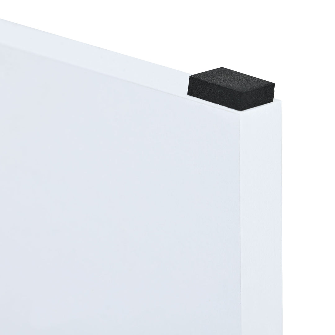 Wooden white dining set, table with faux marble top and 2 benches STALAGMITE