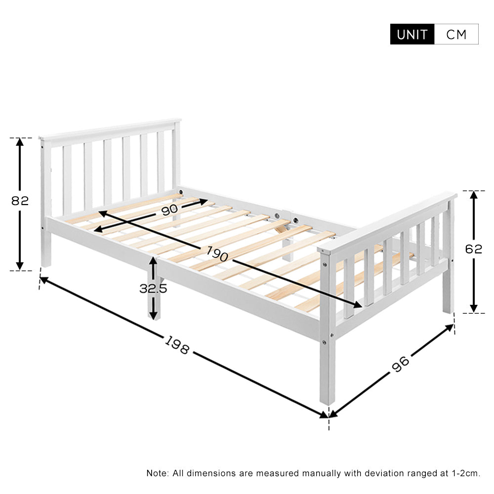 White single bed frame EIZEK UK